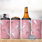 Galah and Gumblossoms Australia 4 in 1 Can Cooler Tumbler Seamless Style Aboriginal Art