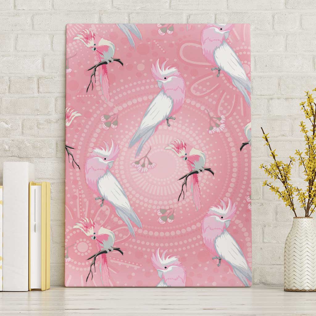 Galah and Gumblossoms Australia Canvas Wall Art Seamless Style Aboriginal Art