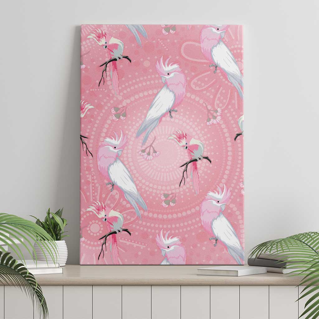 Galah and Gumblossoms Australia Canvas Wall Art Seamless Style Aboriginal Art