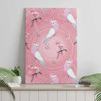 Galah and Gumblossoms Australia Canvas Wall Art Seamless Style Aboriginal Art