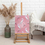 Galah and Gumblossoms Australia Canvas Wall Art Seamless Style Aboriginal Art