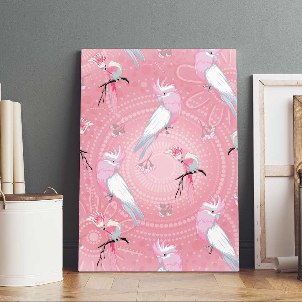 Galah and Gumblossoms Australia Canvas Wall Art Seamless Style Aboriginal Art
