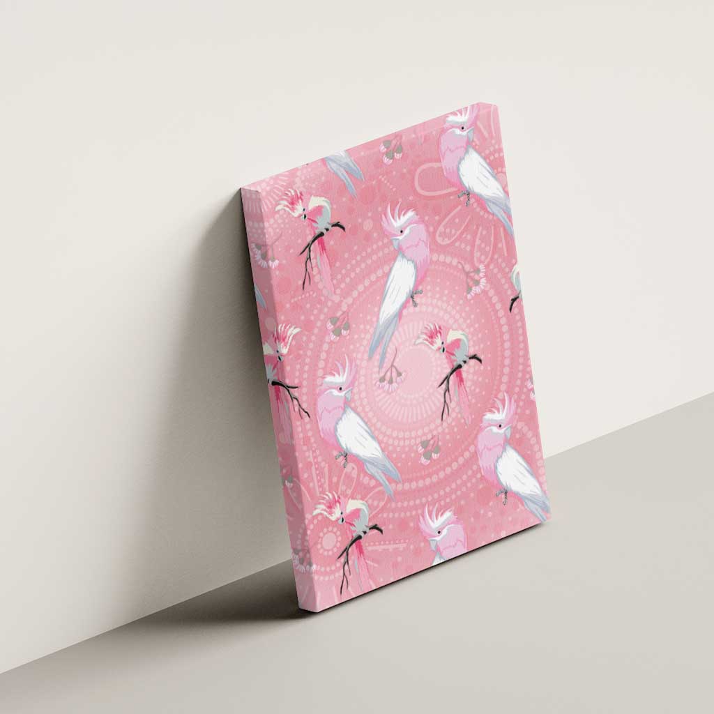 Galah and Gumblossoms Australia Canvas Wall Art Seamless Style Aboriginal Art