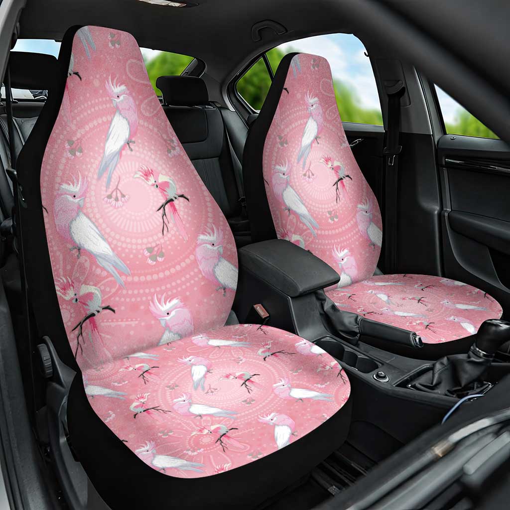 Galah and Gumblossoms Australia Car Seat Cover Seamless Style Aboriginal Art