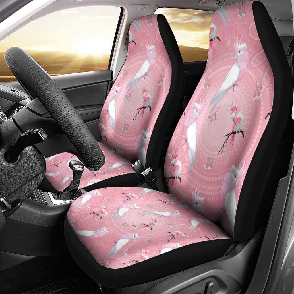 Galah and Gumblossoms Australia Car Seat Cover Seamless Style Aboriginal Art