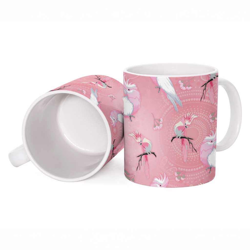 Galah and Gumblossoms Australia Ceramic Mug Seamless Style Aboriginal Art - Aussie Hoodie