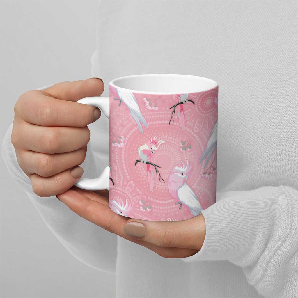 Galah and Gumblossoms Australia Ceramic Mug Seamless Style Aboriginal Art - Aussie Hoodie