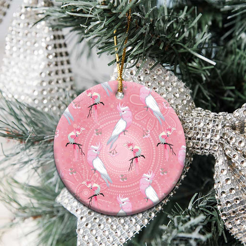 Galah and Gumblossoms Australia Ceramic Ornament Seamless Style Aboriginal Art - Aussie Hoodie