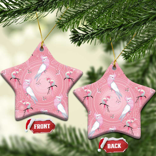 Galah and Gumblossoms Australia Ceramic Ornament Seamless Style Aboriginal Art - Aussie Hoodie