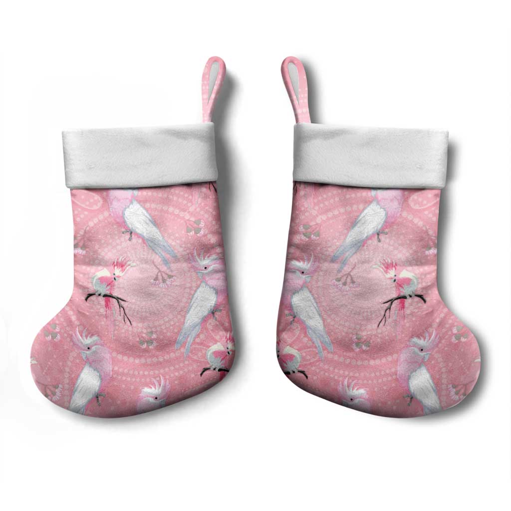 Galah and Gumblossoms Australia Christmas Stocking Seamless Style Aboriginal Art - Aussie Hoodie