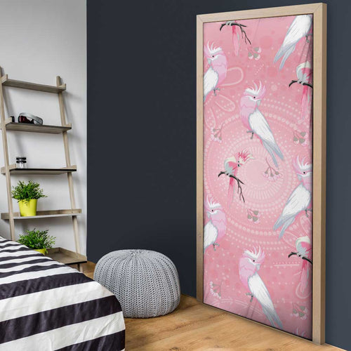 Galah and Gumblossoms Australia Door Cover Seamless Style Aboriginal Art - Aussie Hoodie