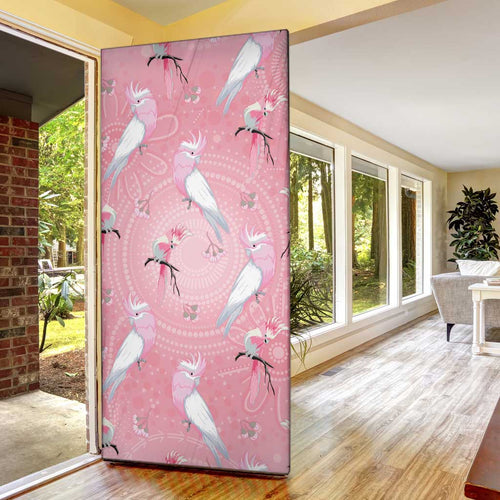 Galah and Gumblossoms Australia Door Cover Seamless Style Aboriginal Art - Aussie Hoodie