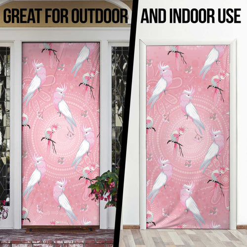 Galah and Gumblossoms Australia Door Cover Seamless Style Aboriginal Art - Aussie Hoodie
