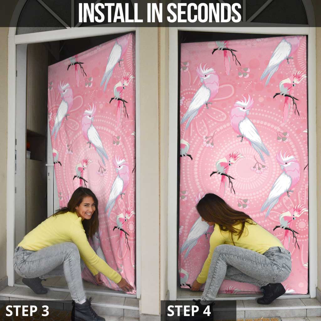 Galah and Gumblossoms Australia Door Cover Seamless Style Aboriginal Art - Aussie Hoodie