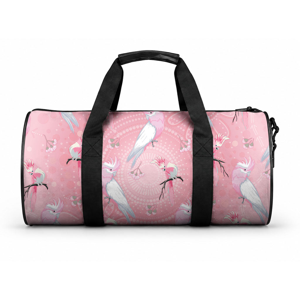 Galah and Gumblossoms Australia Duffle Bag Seamless Style Aboriginal Art