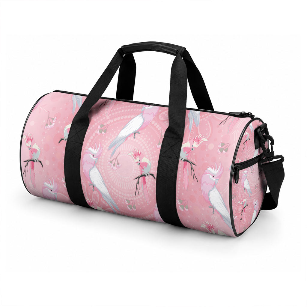 Galah and Gumblossoms Australia Duffle Bag Seamless Style Aboriginal Art