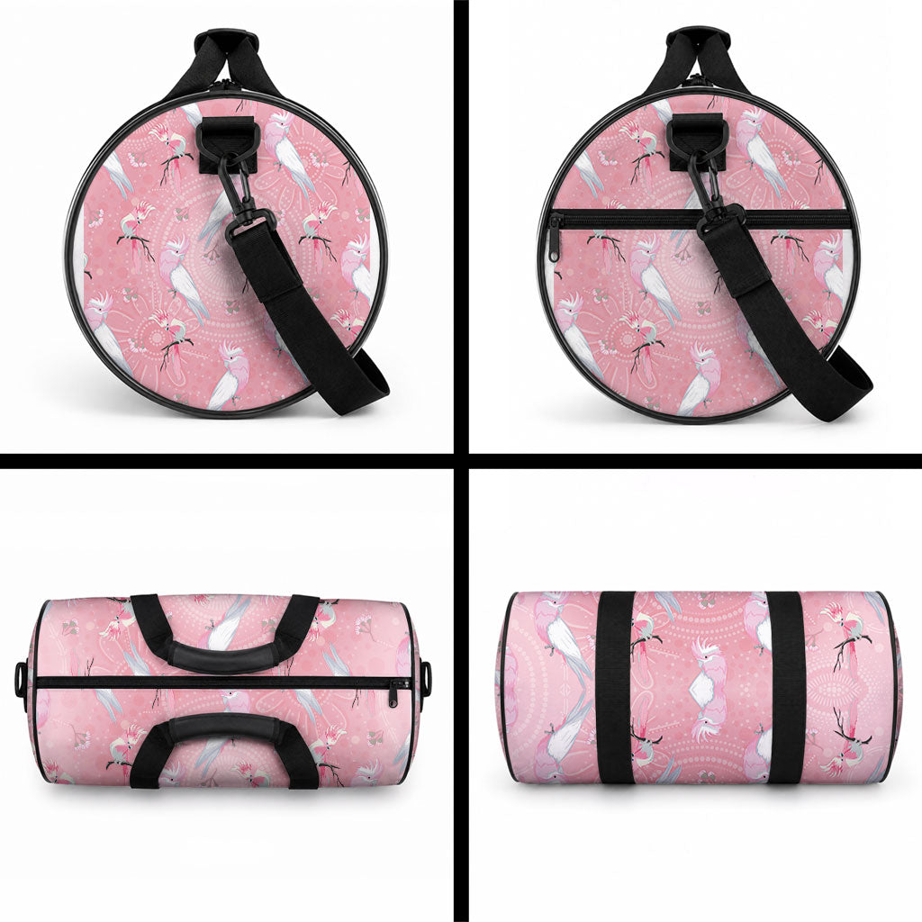 Galah and Gumblossoms Australia Duffle Bag Seamless Style Aboriginal Art