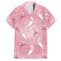 Galah and Gumblossoms Australia Family Matching Long Sleeve Bodycon Dress and Hawaiian Shirt Seamless Style Aboriginal Art