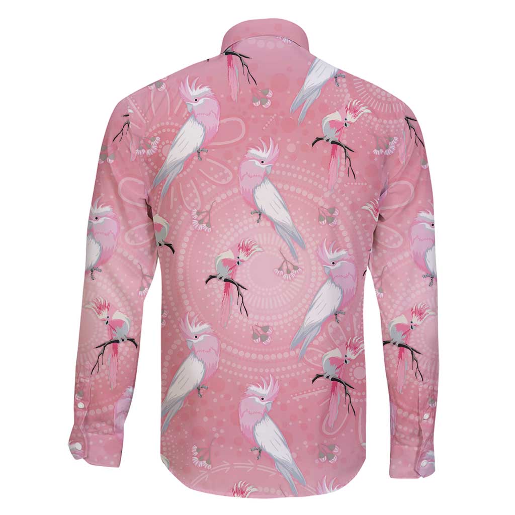 Galah and Gumblossoms Australia Family Matching Long Sleeve Bodycon Dress and Hawaiian Shirt Seamless Style Aboriginal Art