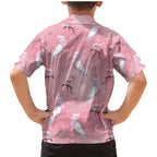 Galah and Gumblossoms Australia Family Matching Mermaid Dress and Hawaiian Shirt Seamless Style Aboriginal Art