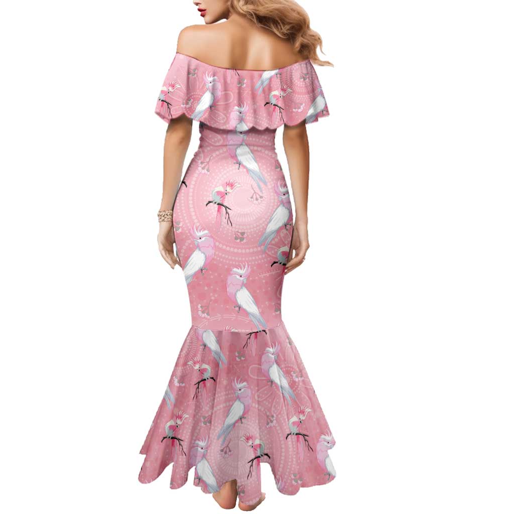 Galah and Gumblossoms Australia Family Matching Mermaid Dress and Hawaiian Shirt Seamless Style Aboriginal Art