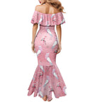 Galah and Gumblossoms Australia Family Matching Mermaid Dress and Hawaiian Shirt Seamless Style Aboriginal Art