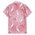 Galah and Gumblossoms Australia Family Matching Off The Shoulder Long Sleeve Dress and Hawaiian Shirt Seamless Style Aboriginal Art