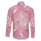 Galah and Gumblossoms Australia Family Matching Off Shoulder Maxi Dress and Hawaiian Shirt Seamless Style Aboriginal Art