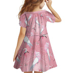 Galah and Gumblossoms Australia Family Matching Short Sleeve Bodycon Dress and Hawaiian Shirt Seamless Style Aboriginal Art