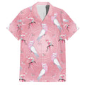 Galah and Gumblossoms Australia Family Matching Short Sleeve Bodycon Dress and Hawaiian Shirt Seamless Style Aboriginal Art