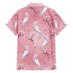 Galah and Gumblossoms Australia Family Matching Short Sleeve Bodycon Dress and Hawaiian Shirt Seamless Style Aboriginal Art