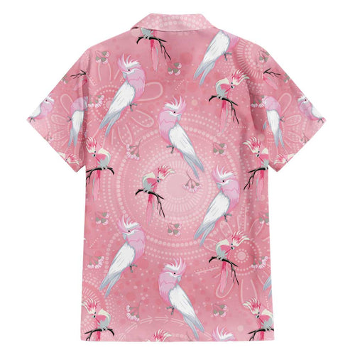 Galah and Gumblossoms Australia Family Matching Short Sleeve Bodycon Dress and Hawaiian Shirt Seamless Style Aboriginal Art