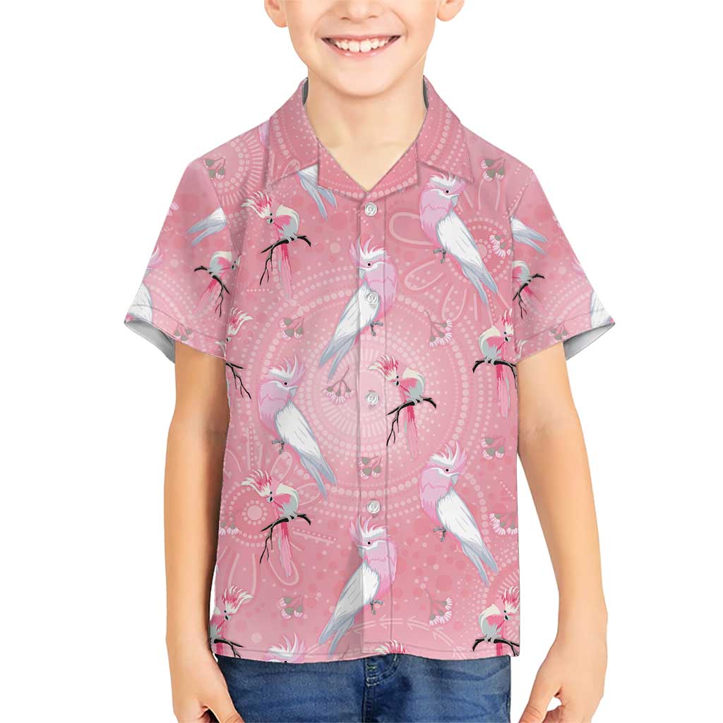 Galah and Gumblossoms Australia Family Matching Short Sleeve Bodycon Dress and Hawaiian Shirt Seamless Style Aboriginal Art