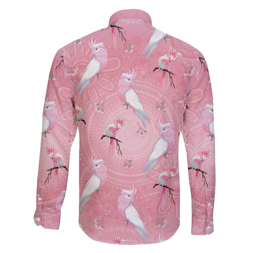 Galah and Gumblossoms Australia Family Matching Summer Maxi Dress and Hawaiian Shirt Seamless Style Aboriginal Art
