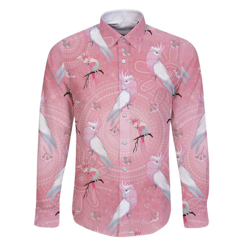 Galah and Gumblossoms Australia Family Matching Tank Maxi Dress and Hawaiian Shirt Seamless Style Aboriginal Art