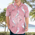 Galah and Gumblossoms Australia Hawaiian Shirt Seamless Style Aboriginal Art