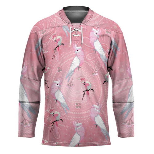 Galah and Gumblossoms Australia Hockey Jersey Seamless Style Aboriginal Art - Aussie Hoodie