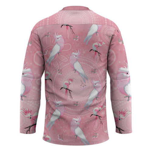 Galah and Gumblossoms Australia Hockey Jersey Seamless Style Aboriginal Art - Aussie Hoodie