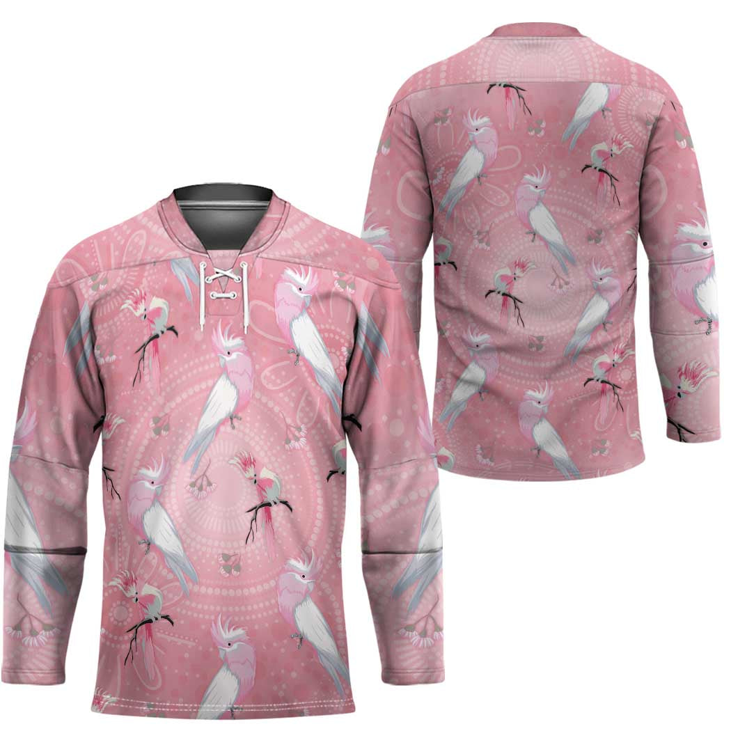Galah and Gumblossoms Australia Hockey Jersey Seamless Style Aboriginal Art - Aussie Hoodie