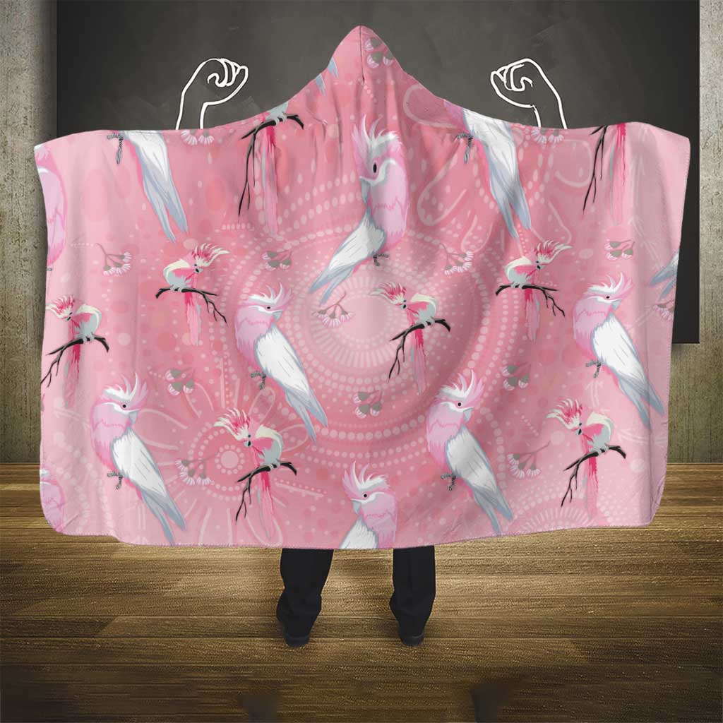 Galah and Gumblossoms Australia Hooded Blanket Seamless Style Aboriginal Art