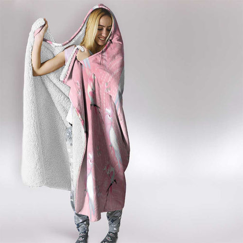 Galah and Gumblossoms Australia Hooded Blanket Seamless Style Aboriginal Art