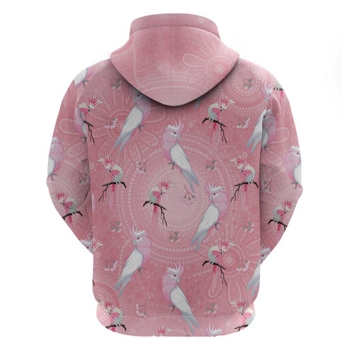 Galah and Gumblossoms Australia Hoodie Seamless Style Aboriginal Art