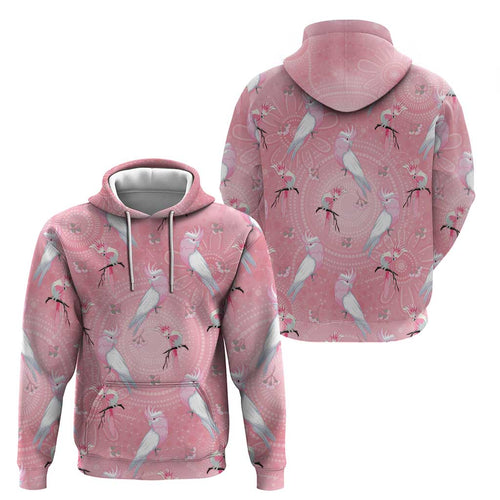 Galah and Gumblossoms Australia Hoodie Seamless Style Aboriginal Art