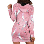 Galah and Gumblossoms Australia Hoodie Dress Seamless Style Aboriginal Art