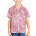 Galah and Gumblossoms Australia Kid Hawaiian Shirt Seamless Style Aboriginal Art