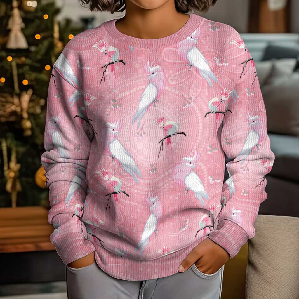 Galah and Gumblossoms Australia Kid Ugly Christmas Sweater Seamless Style Aboriginal Art - Aussie Hoodie