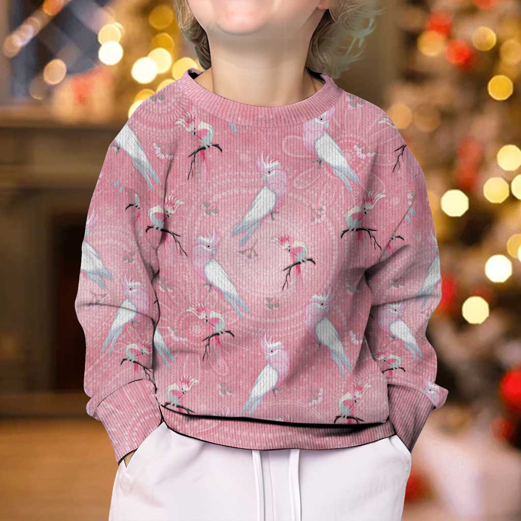 Galah and Gumblossoms Australia Kid Ugly Christmas Sweater Seamless Style Aboriginal Art - Aussie Hoodie