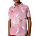 Galah and Gumblossoms Australia Kid Polo Shirt Seamless Style Aboriginal Art