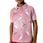 Galah and Gumblossoms Australia Kid Polo Shirt Seamless Style Aboriginal Art