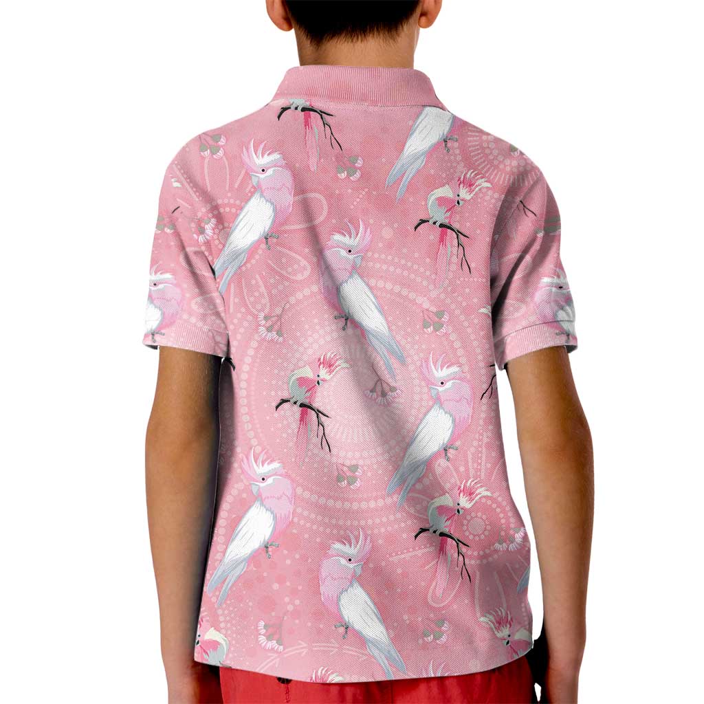 Galah and Gumblossoms Australia Kid Polo Shirt Seamless Style Aboriginal Art